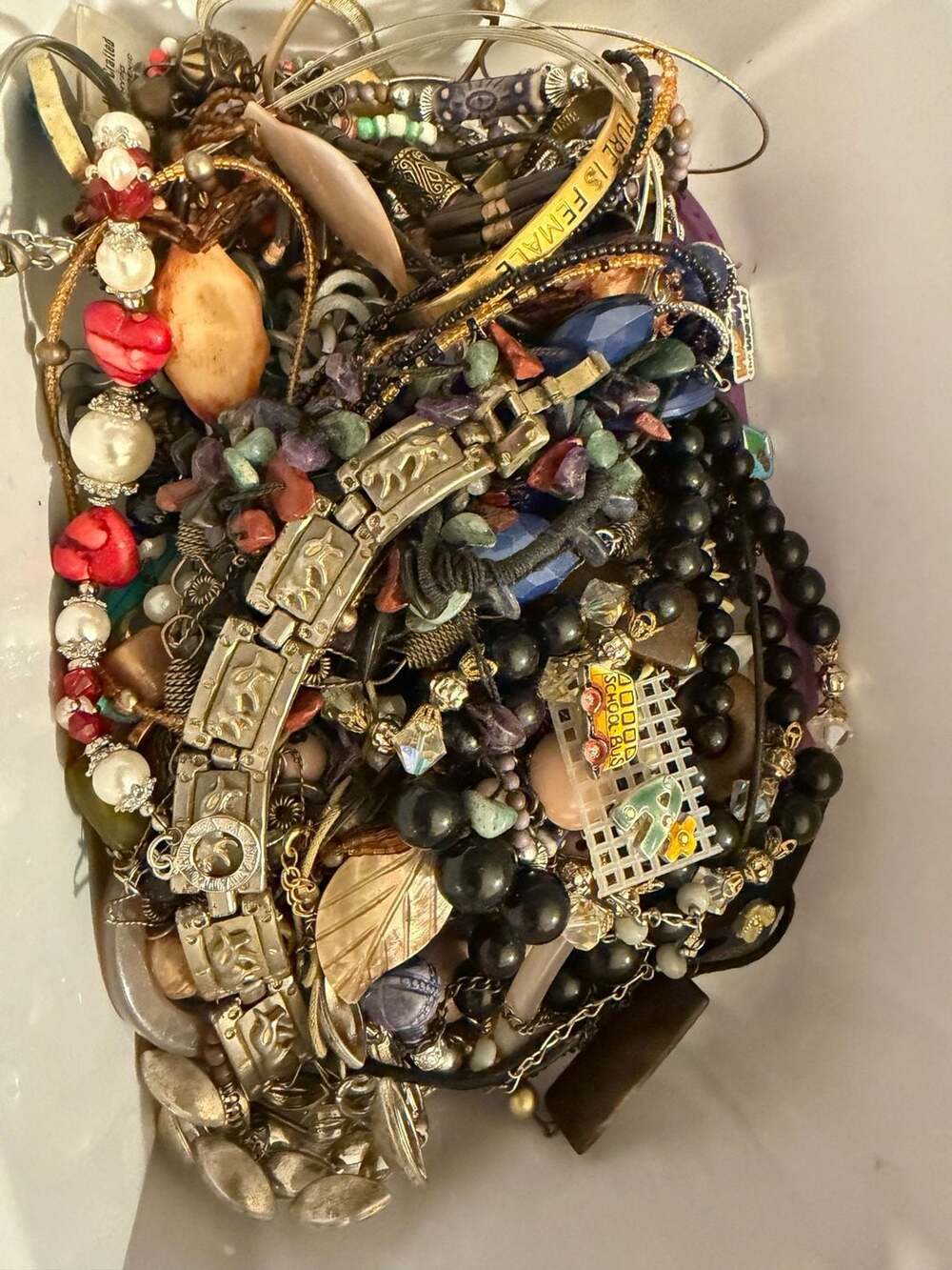 Large Mixed Lot of Vintage & Modern Costume Jewelry -